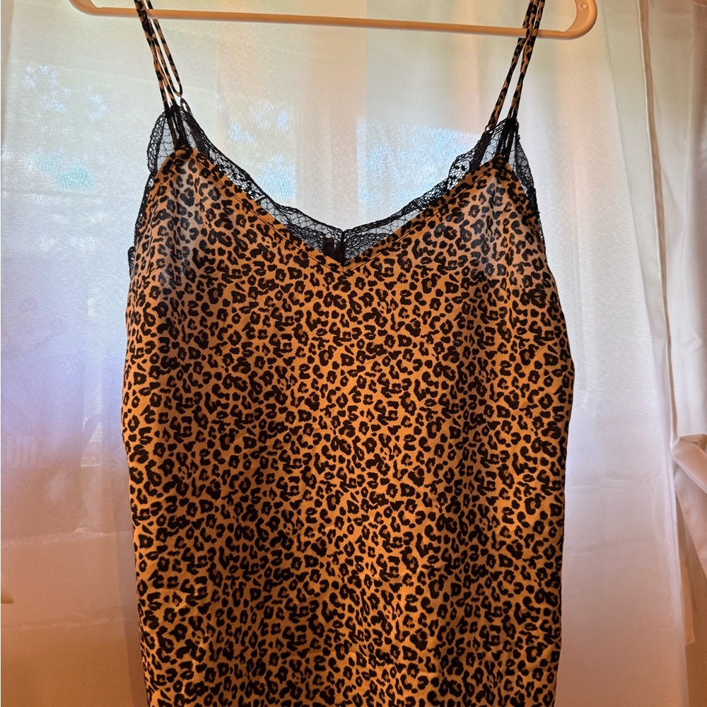 Abercrombie & Fitch Brown and Black Leopard Print Chemise